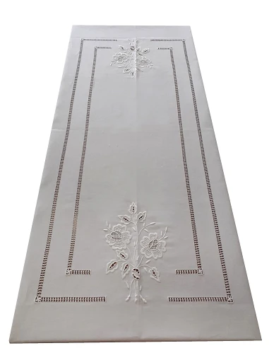 175x275 cm Mantel de lino Bordado A Mano - Mantel bordado Creative Bouquet