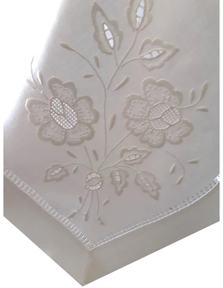 175x275 cm Mantel de lino Bordado A Mano - Mantel bordado Creative Bouquet