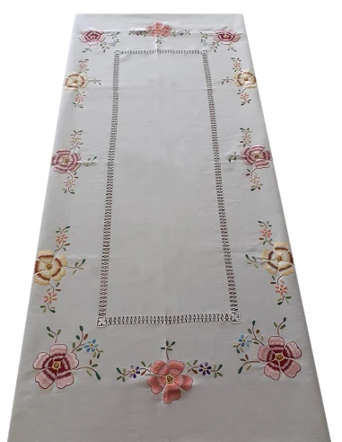 175x275 cm Toalha de mesa de linho bordada a mão - bordados da lixa - Toalha Creative Multi Color