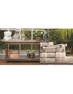 Toallas nature 600 gr. algodón natural y lino natural 2