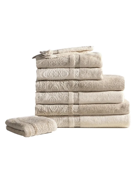 Toallas nature 600 gr. algodón natural y lino natural