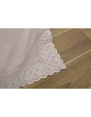 Ropa de cama bordada  -  London color Taupe - Algodón percal 200 Hilos