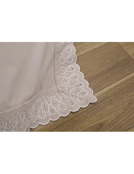 Roupa de cama Bordada - London cor Taupe - Algodão percal 200 fios