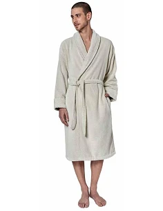 Roupão com gola clássico veludo - 83% algodão / 17% linho