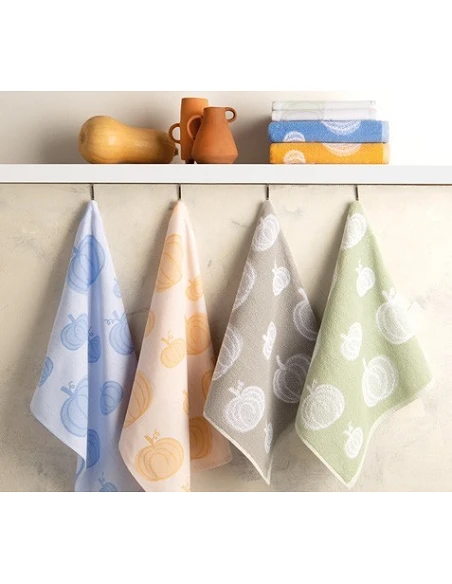 Pano de cozinha tela 70x50 cm - Panos cozinha 100% algodão 260 gr.- CALABAZAS  Lasa Home