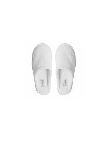 Zapatillas de baño rizo 100% algodón cardado blanco