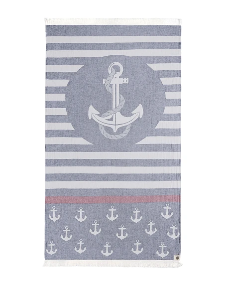 Pareo praia com franjas desenho jacquard 90x170 cm - Mundu