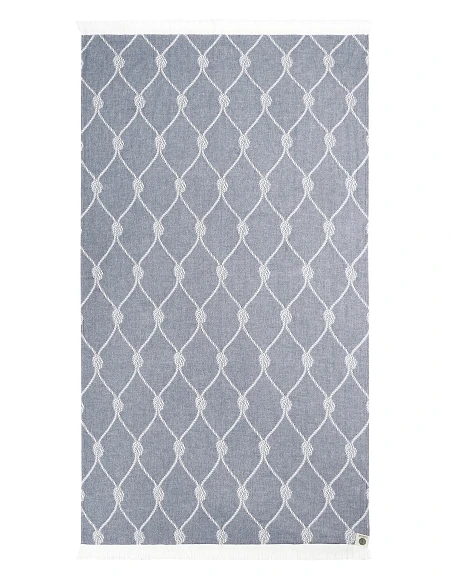 Pareo praia com franjas desenho jacquard 90x170 cm - Mundu