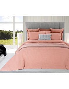 JOGO SACO CAMA  TEXTURA FAVO - COR ROSA