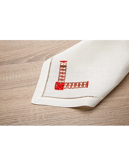 Mantel individual de lino + servilleta de lino - Bordado A Mano