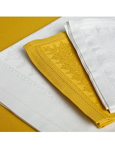 Toalhas de mesa rectangulares em damasco com ajour  100% algodão - Fateba 2