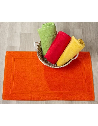 Alfombras baño 100% algodón color naranja calidad premium 1.000 gr./m2