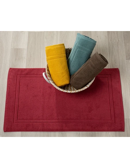 Alfombras de baño 100% algodón color burdeos calidad premium 1.000 gr./m2