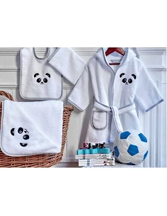 Capa de baño de bebé 85x85 cm - Toalla capucha bebé bordada panda 