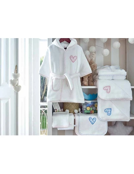 Albornoces - Albornoz para bebé corazones
