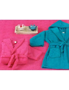 Roupão criança - menino e menina - Roupões de bebé em fucsia e azul