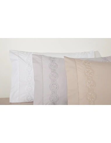 Fundas nórdicas  -  L´artisan algodón percal 200 hilos - Bordado Alower C/ Vainica