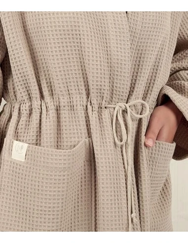 Roupão de banho bege algodão 300...